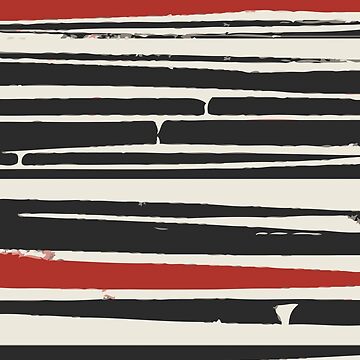 Artwork thumbnail, Abstract Black Red Stripe by MyArt23