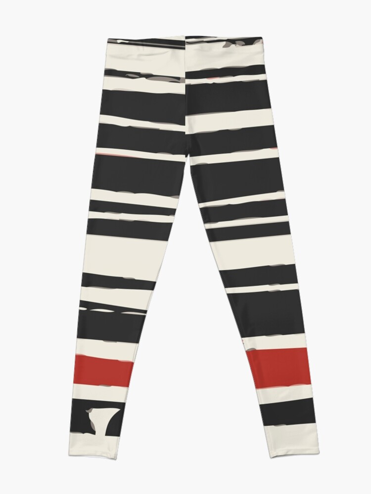 Thumbnail 4 of 5, Leggings, Abstract Black Red Stripe designed and sold by MyArt23.