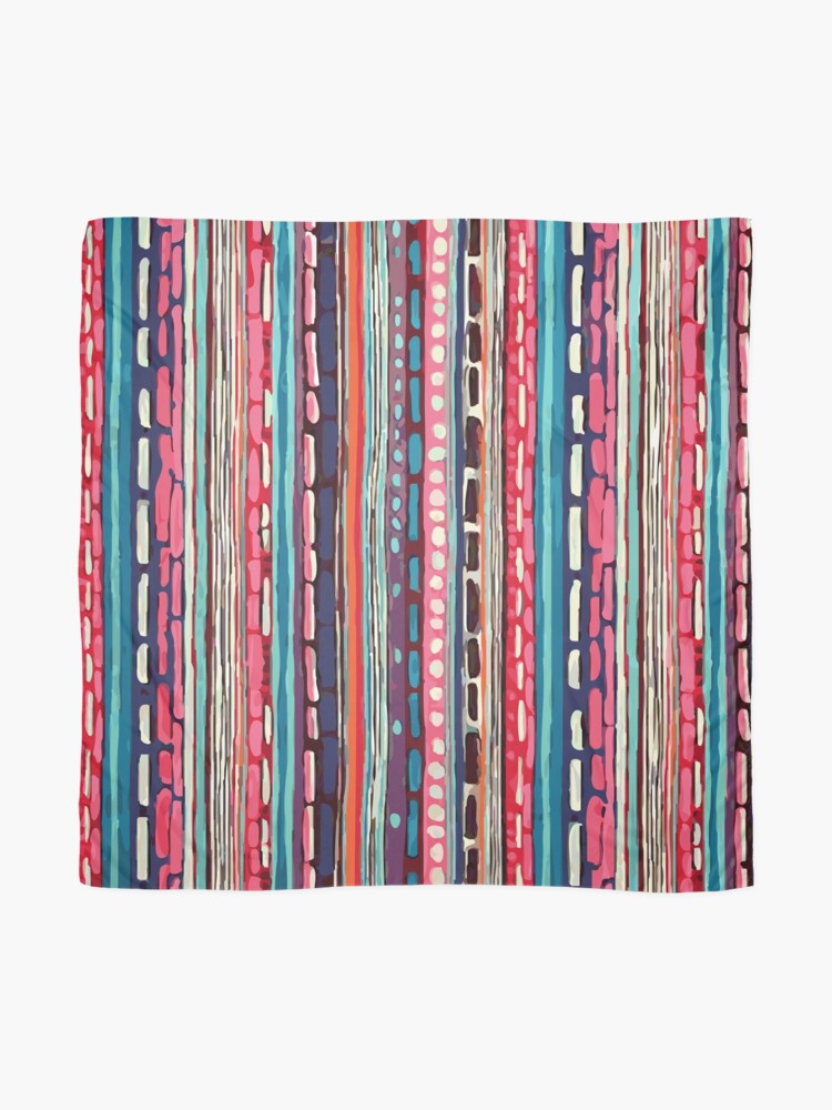 Alternate view of Red Etchnic Scandinavian Vertical Line Scarf