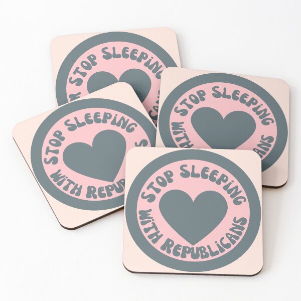 Item preview, Stop Sleeping With Republican Heart Badge designed and sold by Pink Ribbon.