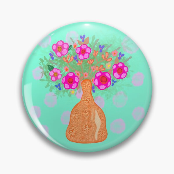 Item preview, Orange lava bubble vase with flower arrangement  designed and sold by LynseysArtShop.