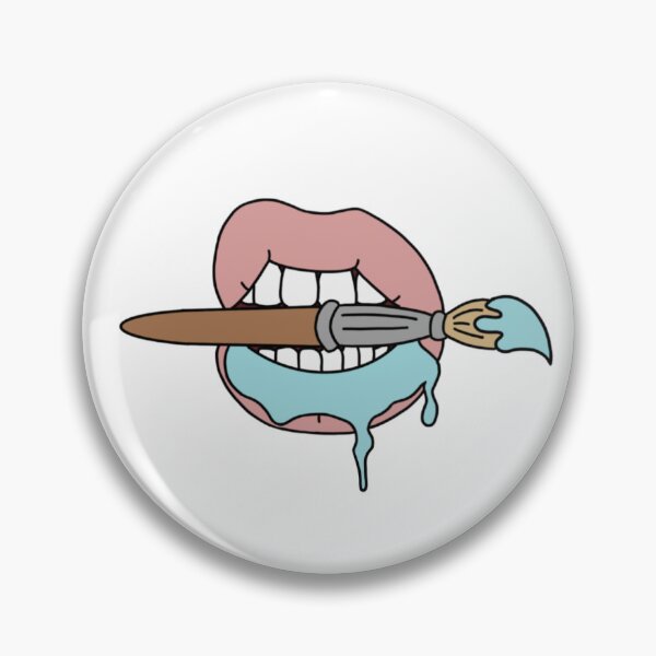 Item preview, Lips with Paintbrush designed and sold by Tesni Alys.
