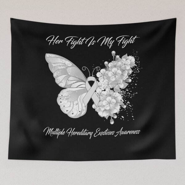 Item preview, Her Fight Is My Fight Multiple Hereditary Exostoses Awareness Butterfly Ribbon Gifts designed and sold by Adropine.
