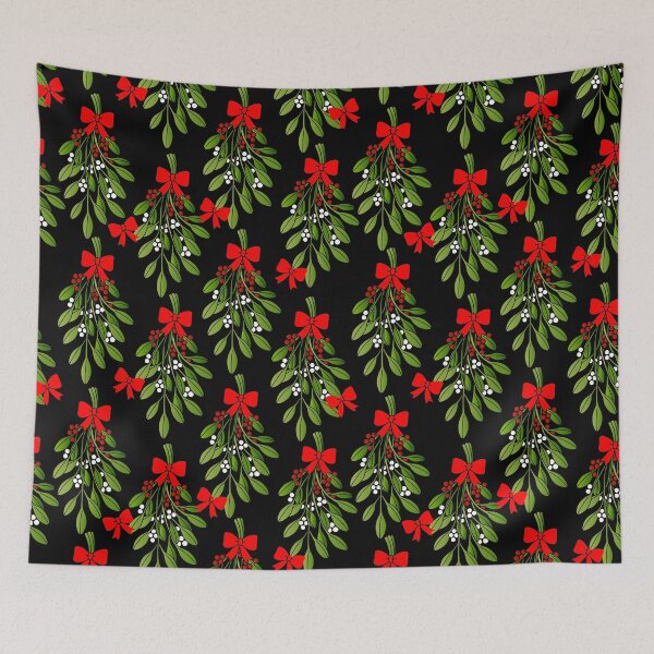 Item preview, black christmas mistletoe merry xmas designed and sold by Gossip Rag.