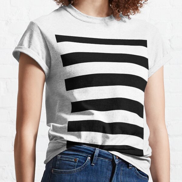Black and White Big Stripe Classic T-Shirt