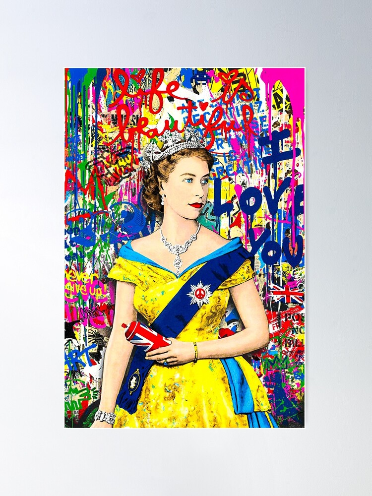 Queen Elizabeth II Art Graffiti Style | Poster