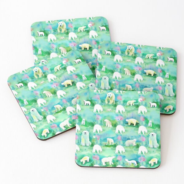 Item preview, Polar bears in a meadow designed and sold by PinterPattern.