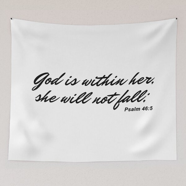 Item preview, Christian Quote - Bible Verse - God is within her she will not fall - Psalm 46 designed and sold by MyArt23.