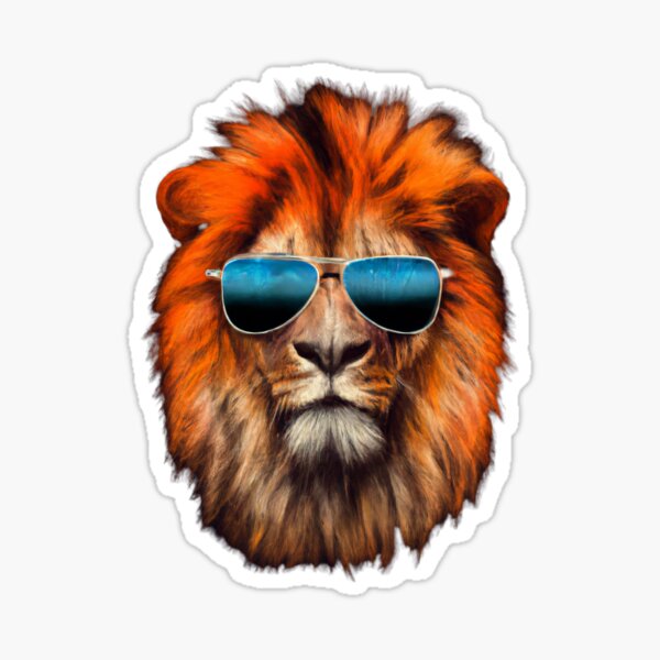 "Sunglass Lion Cool Guy" Sticker for Sale by AbsoluteA Redbubble