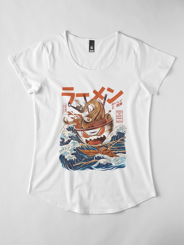 Alternate view of The Great Ramen off Kanagawa Premium Scoop T-Shirt