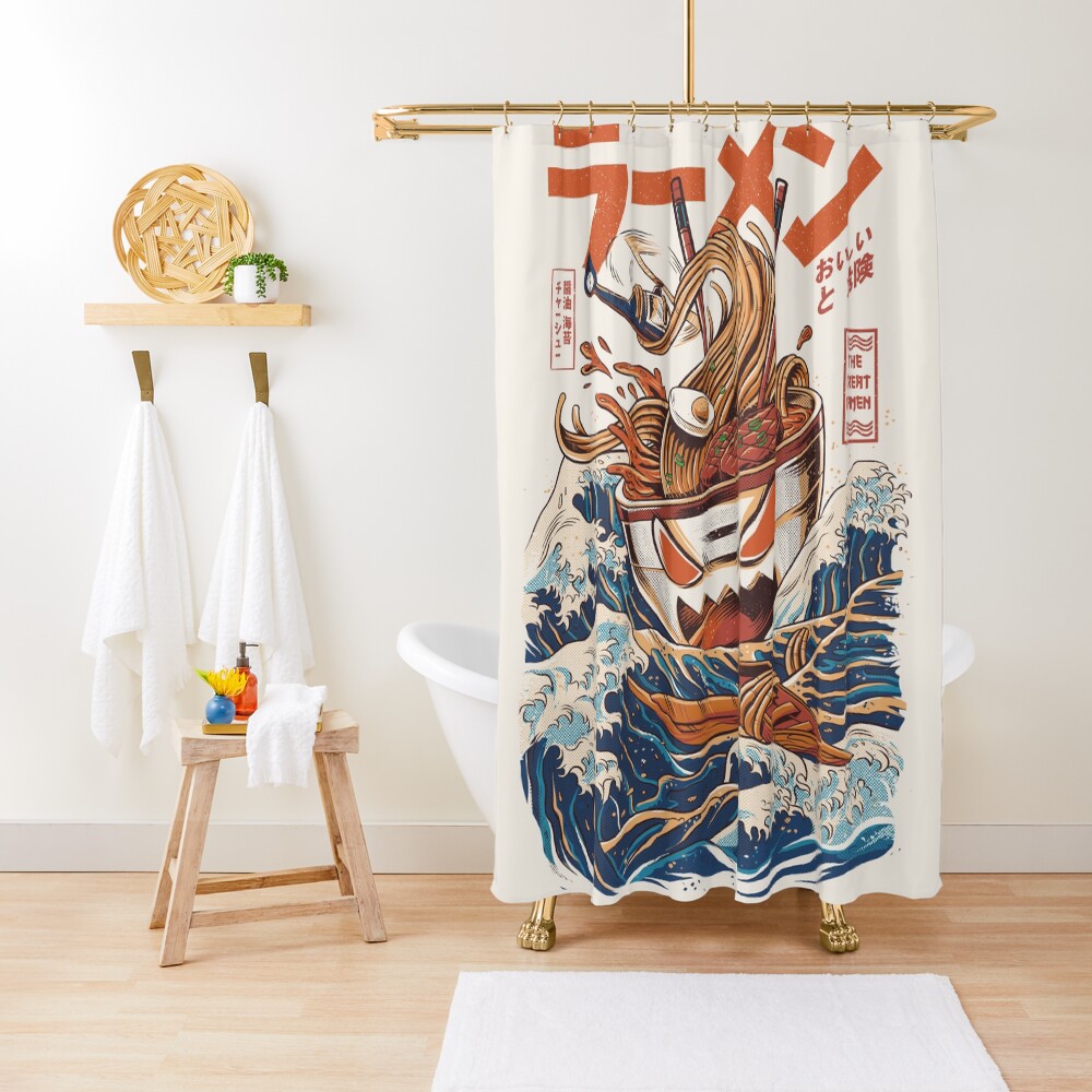 The Great Ramen off Kanagawa Shower Curtain