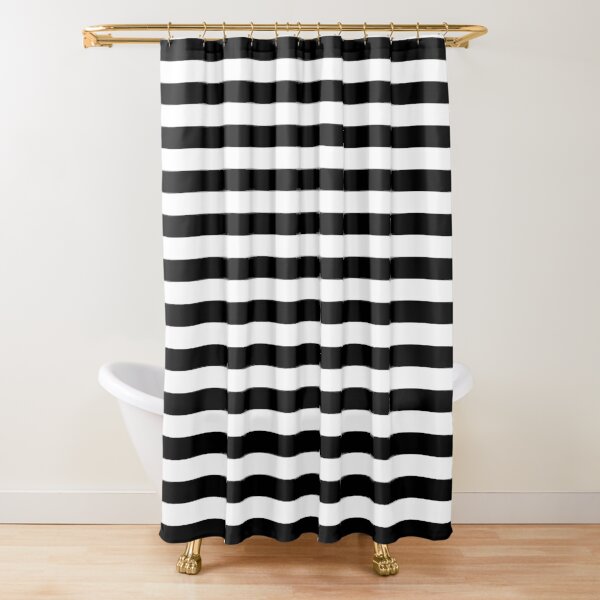 Black and White Big Stripe Shower Curtain