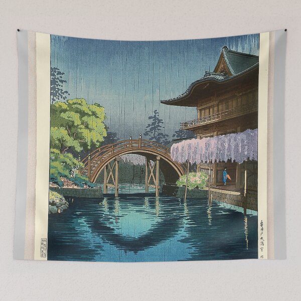Item preview, Wisteria and Half Moon Bridge at Kameido , Tsuchiya Koitsu  designed and sold by TeeARTHY.
