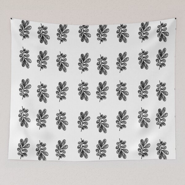 Item preview, Abstract  monochrome leaf pattern  designed and sold by LynseysArtShop.