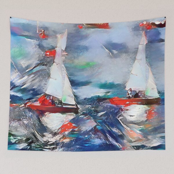 Item preview, AI Two Sailboats Race the Regatta designed and sold by LymphomaLass.