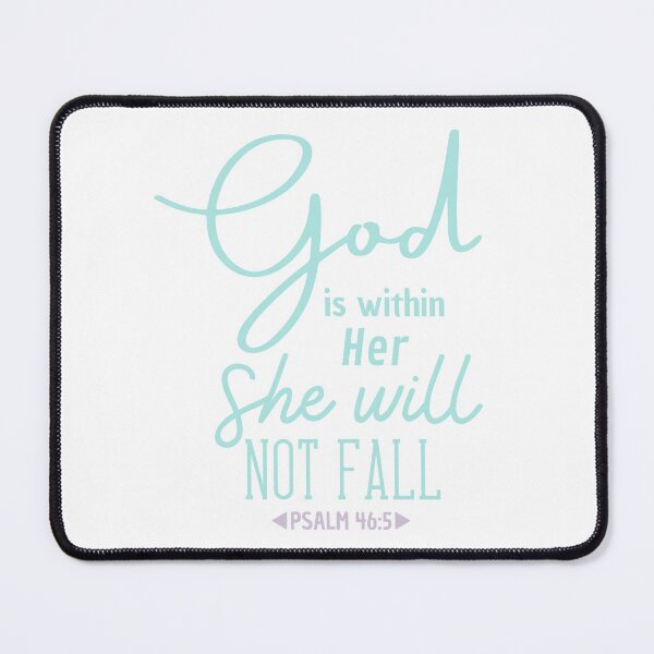 Item preview, Christian Quote - Bible Verse - God is within her she will not fall - Psalm 46 - Green designed and sold by MyArt23.