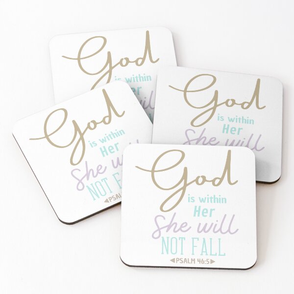 Item preview, Christian Quote - Bible Verse - God is within her she will not fall - Psalm 46 designed and sold by MyArt23.