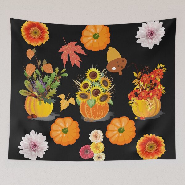 Item preview, Autumn Floral Halloween Pumpkins designed and sold by adoredigitals.
