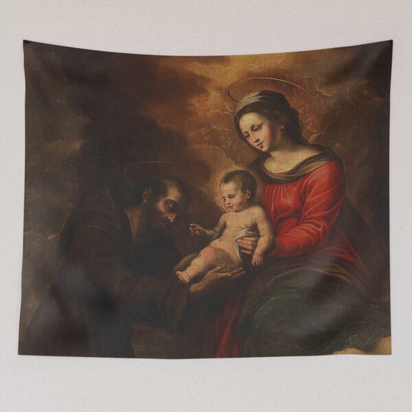 Item preview, The Madonna and Child with Saint Francis | Genoese School | 17th Century Renaissance Gospel Biblical Art designed and sold by CJET.
