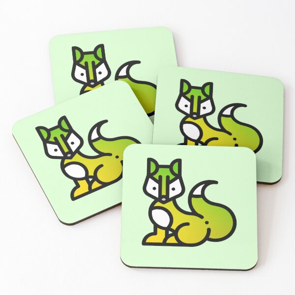 Item preview, Elegant green/yellow fox designed and sold by Camilla Wynter.