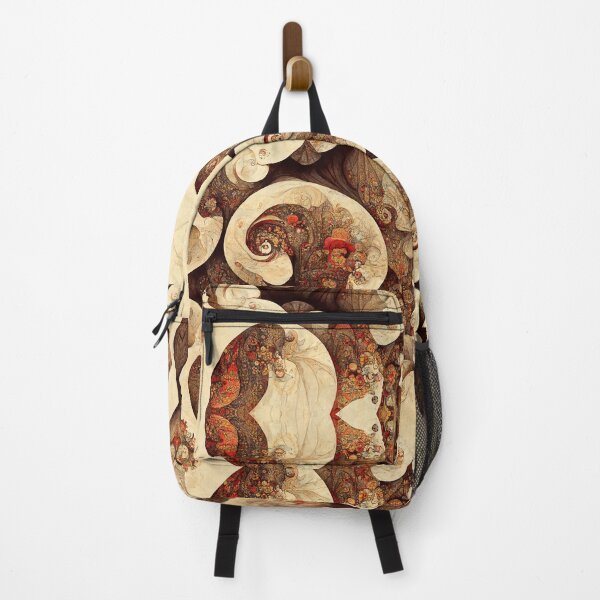 Item preview, Red and Amber Rust Orange color Swirl Floral Motif designed and sold by MysticAlgorithm.