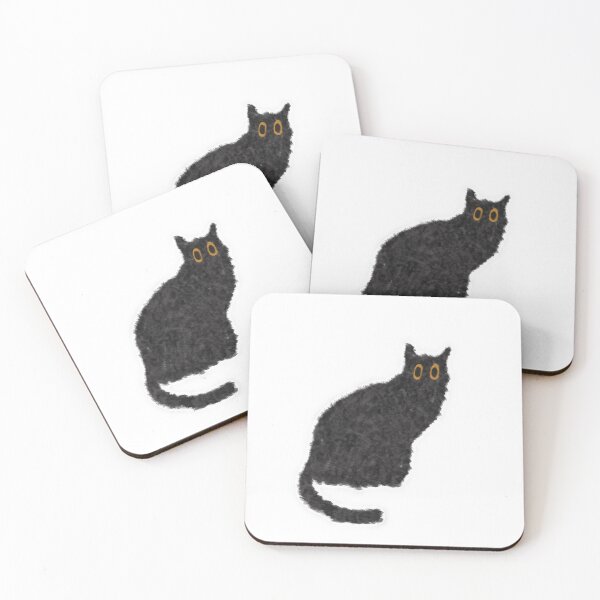 Item preview, Spooky Cute Black Cat w/ Big Eyes designed and sold by athenasartistry.