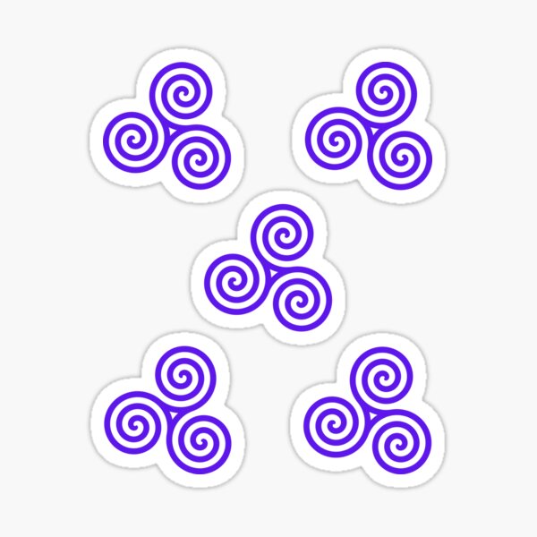 Celtic Triskelion—triple spiral—purple Sticker