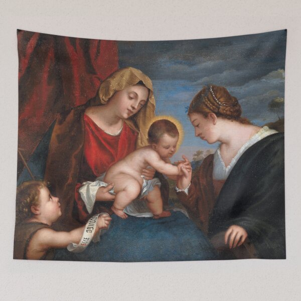Item preview, The Mystical Marriage of Saint Catherine | Venetian School | 1540 Renaissance Gospel Biblical Art designed and sold by CJET.