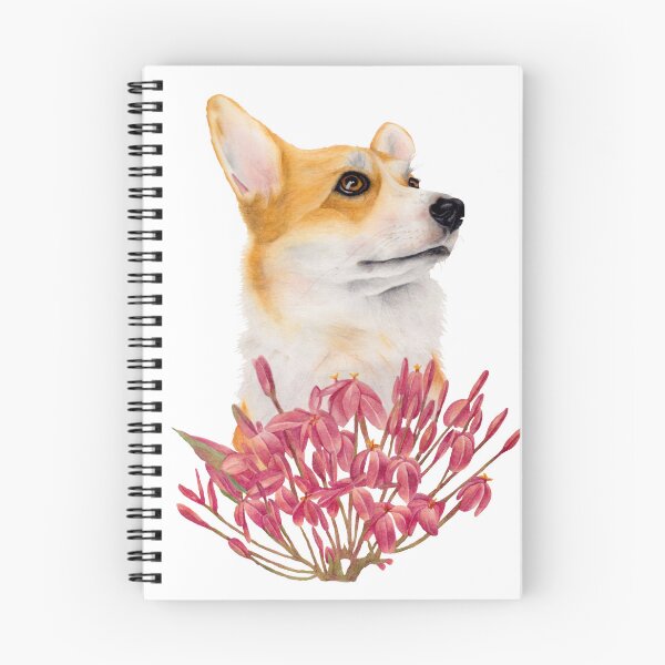 Item preview, Corgi with pink flowers designed and sold by nadiaham.