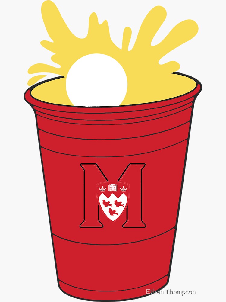 "McGill University Beer Pong" Sticker for Sale by ZoomU Redbubble