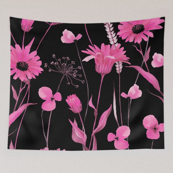 Item preview, Princess-Pink Fairy Tale Floral Pattern On Black designed and sold by DEC02.