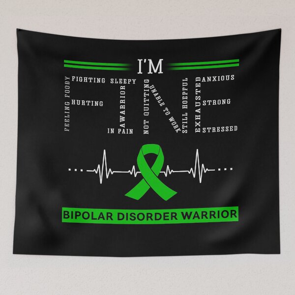 Item preview, I'm Fine Bipolar Disorder Warrior Support Bipolar Disorder Awareness Gifts designed and sold by rechardtee.