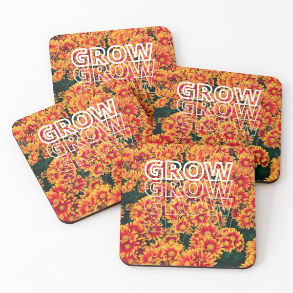 Item preview, GROW (above) - Vintage Warm Orange Yellow Flowers designed and sold by AliceSLee.
