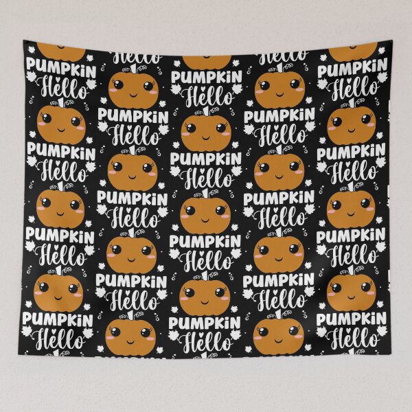 Item preview, Hello Pumpkin Cute Halloween Fall Pumpkin Design - Black designed and sold by PearlMoonGrapes.