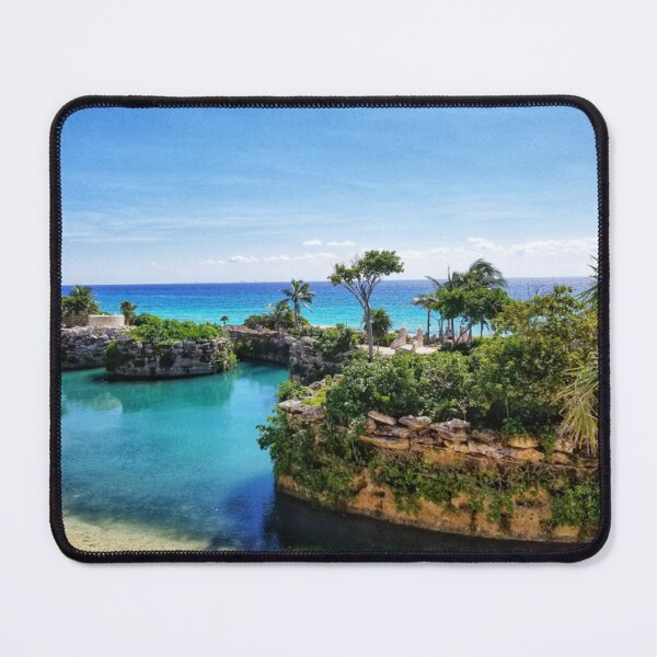 Item preview, Sunny Beach Paradise with Blue Ocean Water and Palm Trees designed and sold by Seeding Serendipity.