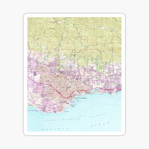 Item preview, Vintage Map of Santa Barbara California (1952) designed and sold by BravuraMedia.