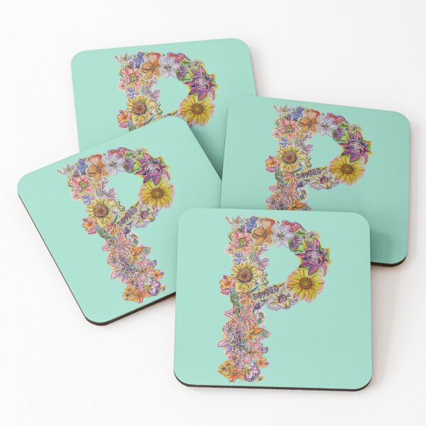 Item preview, P Floral Initial designed and sold by Lenaartist.