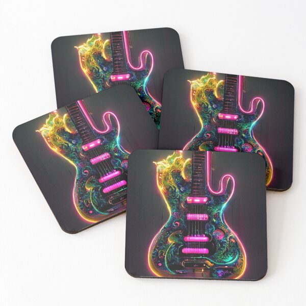 Item preview, Gfab Bfab Gen Ai FFab ABAI Surreal Trends Clothing Neon Electric guitar designed and sold by Surrealtrends.