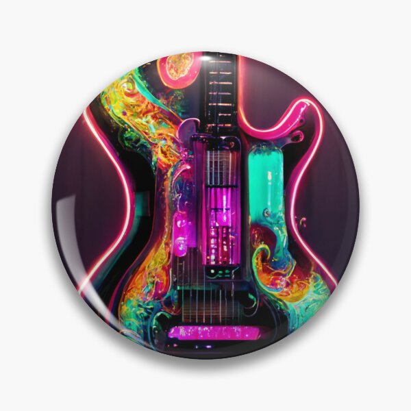 Item preview, Gfab Bfab Gen Ai FFab ABAI Surreal Trends Clothing Neon Electric guitar designed and sold by Surrealtrends.
