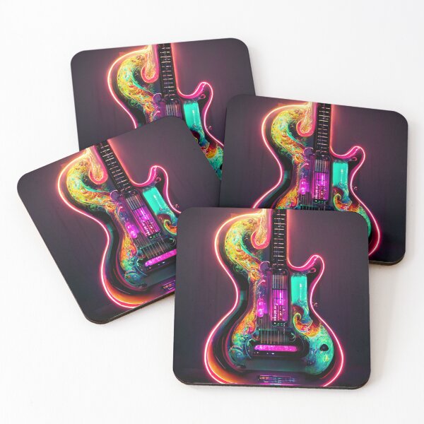 Item preview, Gfab Bfab Gen Ai FFab ABAI Surreal Trends Clothing Neon Electric guitar designed and sold by Surrealtrends.