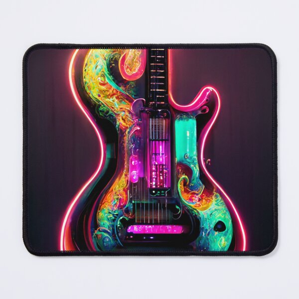 Item preview, Gfab Bfab Gen Ai FFab ABAI Surreal Trends Clothing Neon Electric guitar designed and sold by Surrealtrends.