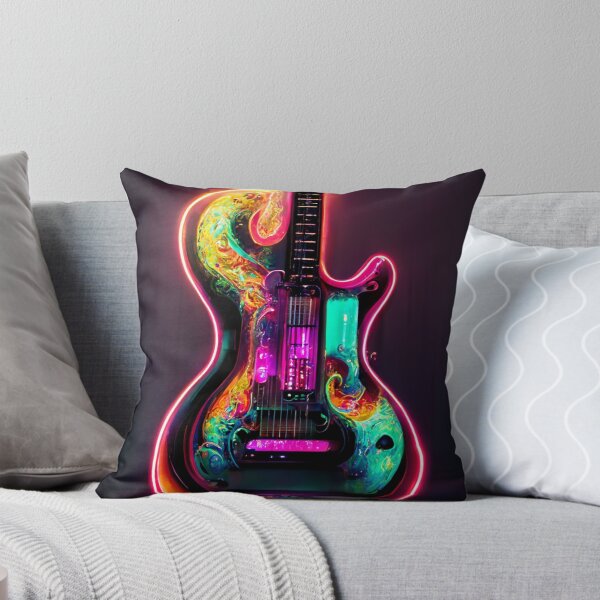 Item preview, Gfab Bfab Gen Ai FFab ABAI Surreal Trends Clothing Neon Electric guitar designed and sold by Surrealtrends.