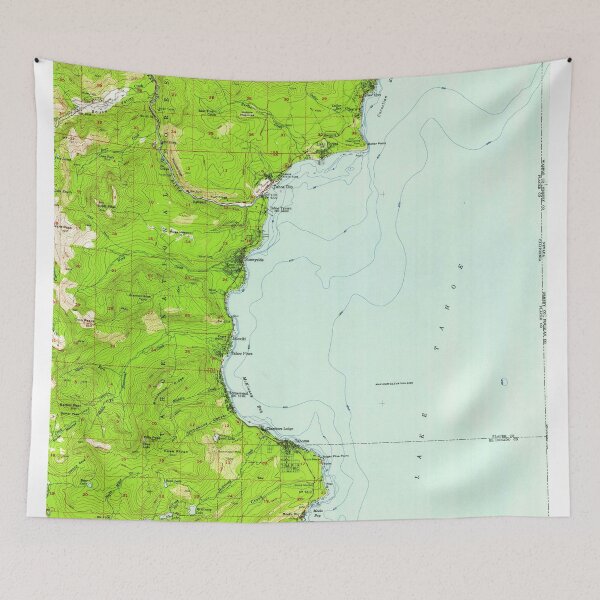 Item preview, Vintage Map of Tahoe California (1955) designed and sold by BravuraMedia.