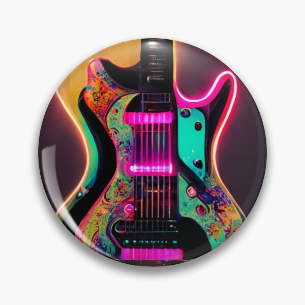 Item preview, Gfab Bfab Gen Ai FFab ABAI Surreal Trends Clothing Neon Electric guitar designed and sold by Surrealtrends.