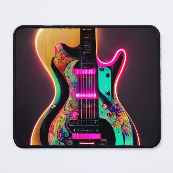 Item preview, Gfab Bfab Gen Ai FFab ABAI Surreal Trends Clothing Neon Electric guitar designed and sold by Surrealtrends.