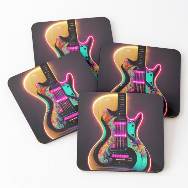 Item preview, Gfab Bfab Gen Ai FFab ABAI Surreal Trends Clothing Neon Electric guitar designed and sold by Surrealtrends.