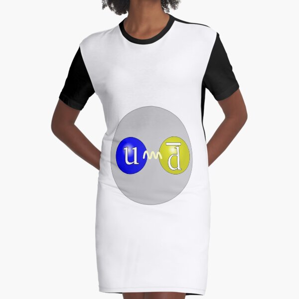 The quark structure of the positive pion (π+) #quark #structure #positive #pion #π Graphic T-Shirt Dress