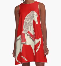 Tanzendes Pferd A-Linien Kleid