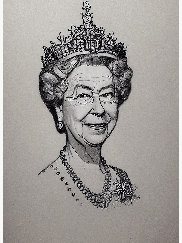 "Pencil sketch of Queen Elizabeth" Poster for Sale by Redbubble