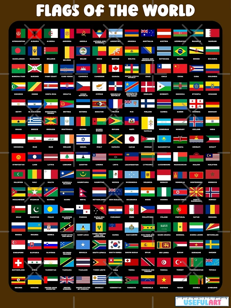 Lámina fotográfica for Sale con la obra «Banderas del mundo con nombres» de  USEFULART-Shop
